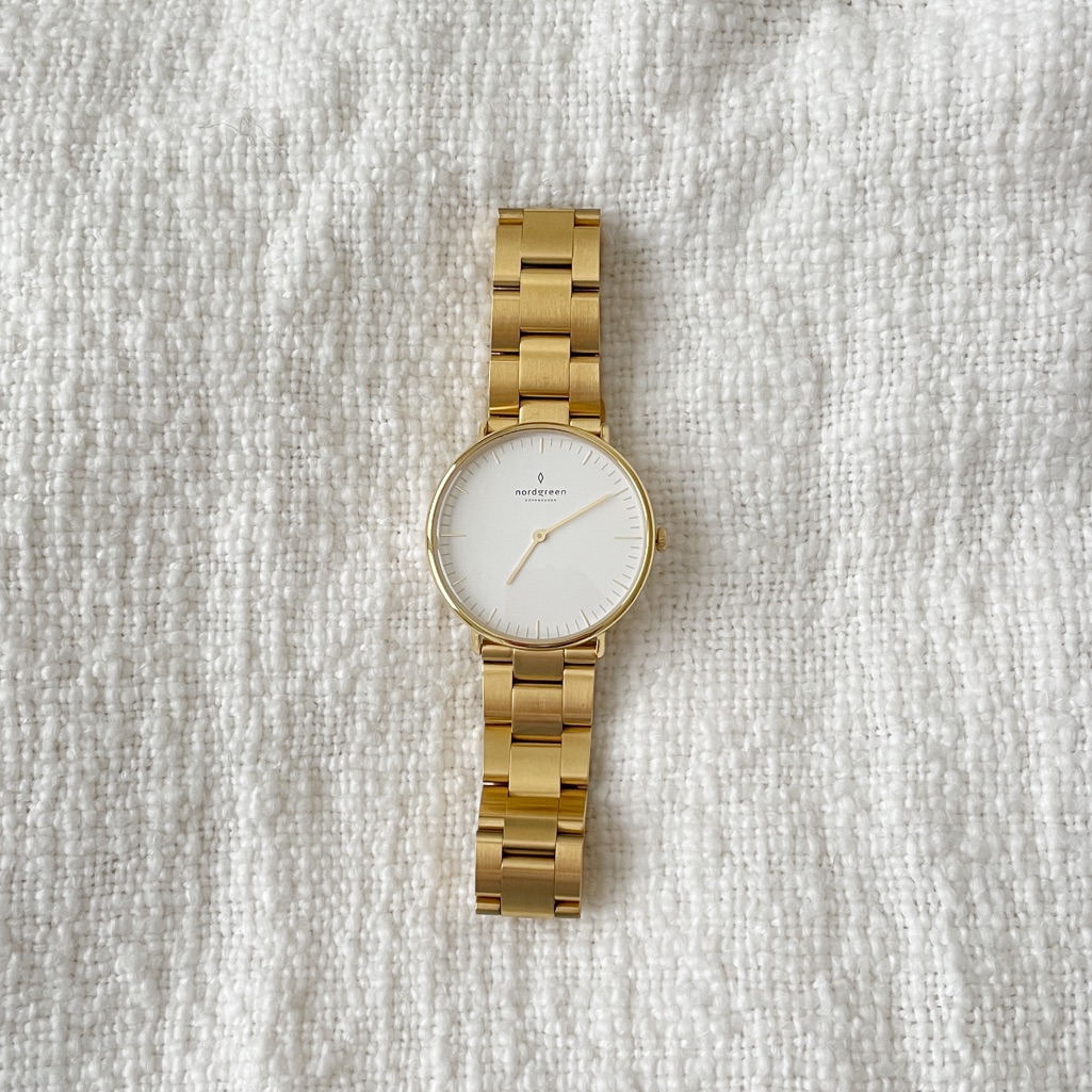 Nordgreen Gold White Dial 3Link 36mm Watch